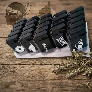 Présentoir de briquets électroniques noirs motifs Corse