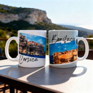 Mug céramique Bonifacio blanc aux motifs de la Corse - Maison Déco