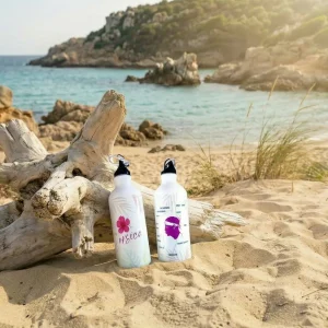 Gourde florale rose avec mousqueton