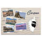 Planche à découper ,Corsica, verre ,carte postale, ,Corse-souvenirs