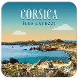 Sous-verres ,Corsica, liège , Iles Lavezzi , Corse-souvenirs