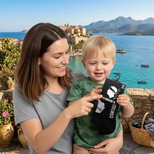Chaussettes enfants Corsica, noires ou blanche