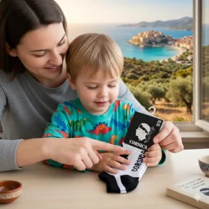 Chaussettes enfants Corsica, noires ou blanches