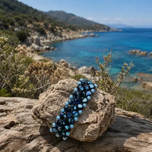 Bracelet femme Cascade d'Oro, perles françaises créatrice Corse