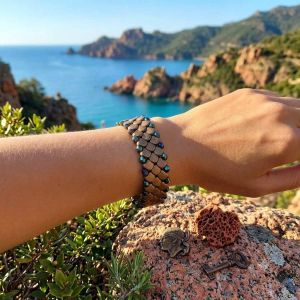 Bracelet femme Cascade d'Oro, perles françaises créatrice Corse