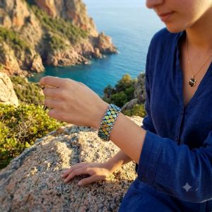 Bracelet femme Cascade d'Oro, perles françaises créatrice Corse