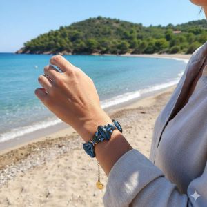 Bracelet artisanal corse bleu fait main Chiara