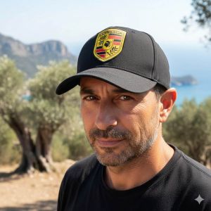 Casquette Cavallu Corsu noire, logo Corsica