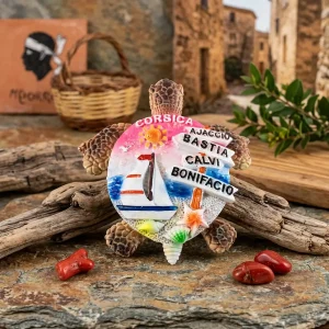 Magnet écrin Corse en résine , tortue