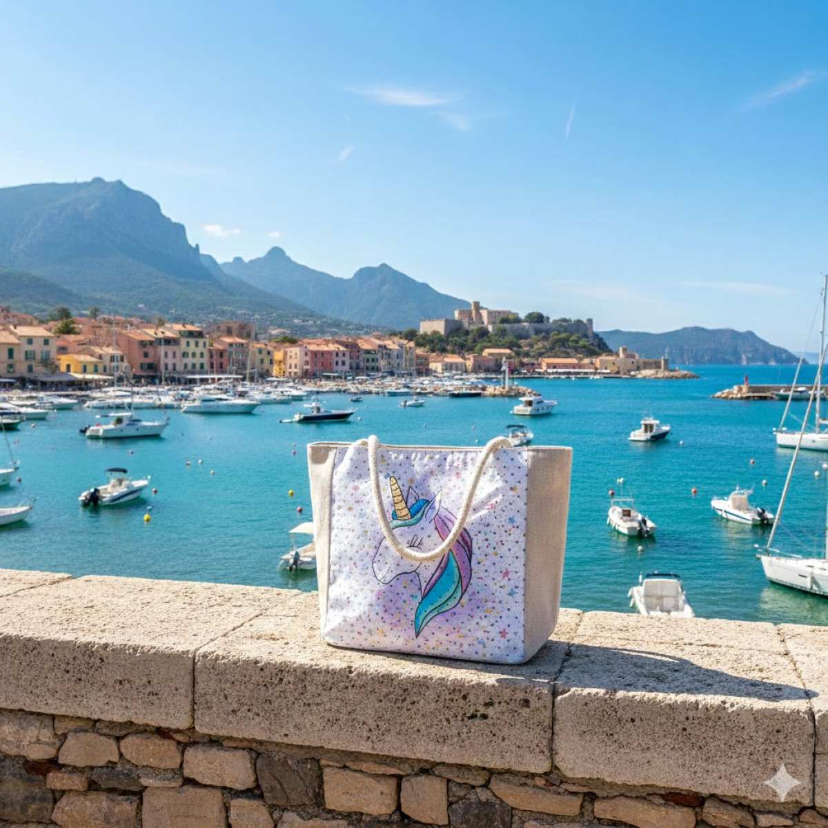 Sac Licorne blanc enfant corse souvenirs