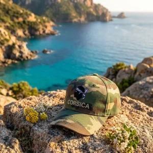 Casquette Camo Corsica brodée avec tête de Maure