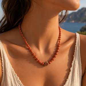 Collier Sinfonia, perles françaises, artisanal, créatrice Corse