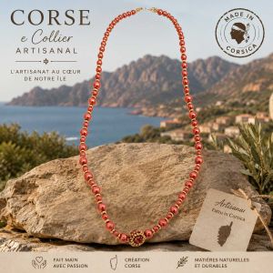 Collier Sinfonia, perles françaises, artisanal, créatrice Corse