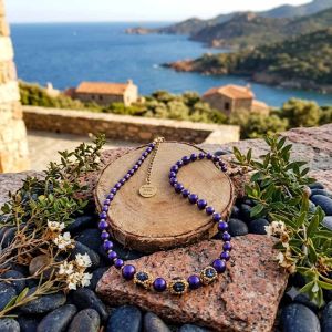 Collier Sinfonia, perles françaises, artisanal, créatrice Corse