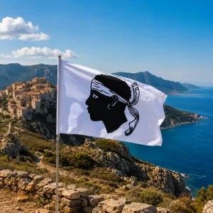 Drapeau Testa Mora blanc Corsica