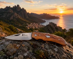Couteau Restonica en bois d'olivier Corsica