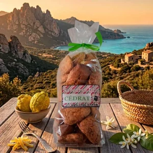 Sachet de Canistrelli au cédrat naturel biscuits artisanaux corse
