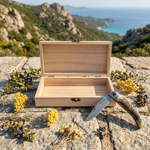 Boite en bois gravée Corsica personnalisable